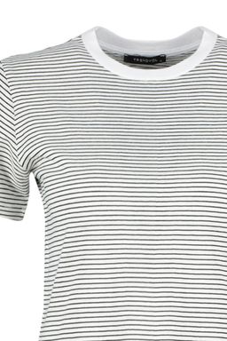 Siyah Ekru Cizgili Kal?n Pamuklu Basic Regular/Normal Kal?p Orme T-Shirt TWOSS23TS00043