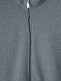 Dik Yaka Erkek Fermuarl? Sweatshirt
