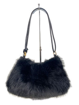 Женская сумка из искусственного меха, цвет черный - Greta фото 2