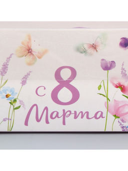Цена за 5 шт. Коробка для капкейка, кондитерская упаковка, 6 ячеек «8 марта»,23×16×7.5 см