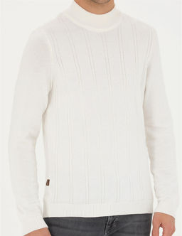 Ekru Slim Fit Yar_m Bal_k__ Yaka Triko Kazak - Pierre cardin фото 6
