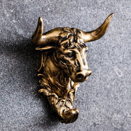 Крючок декоративный «Бык», декор настенный под бронзу, 7×10×12 см