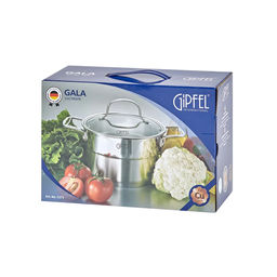 1273 GIPFEL Кастрюля GALA 18х10см/ 2.3 л со стеклянной крышкой, с индукционным капсульным дном. Материал: нерж. сталь 18/10. Толщина: 0,7мм / 4 мм  фото 10