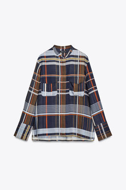 ZW COLLECTION CHECK SHIRT WITH POCKETS - Zara фото 2
