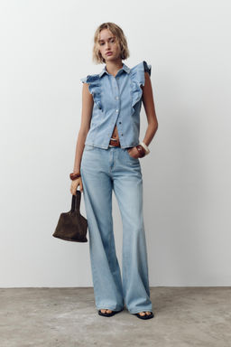 Z1975 DENIM SHIRT WITH RUFFLES