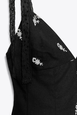 EMBROIDERED FLORAL SHORT DRESS - Zara фото 7