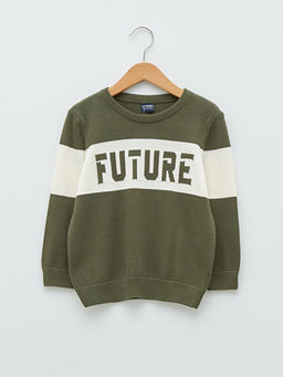 Bisiklet Yaka Renk Bloklu Uzun Kollu Erkek ?ocuk ?nce Triko Kazak