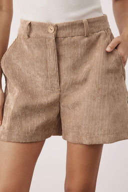 Bej Kadife Basic City Boy Sort & Bermuda TWOAW26SR00038 - Trendyolmilla фото 3