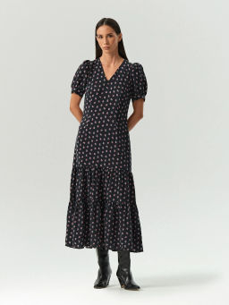 ЕМКА / Платье макси из 100% купры с цветочным принтом - Emka фото 2