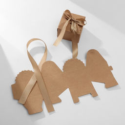 Цена за 12 шт. Коробочка подарочная Сюрприз 6x6x4,5, крафтово-золотой - Simaland фото 2