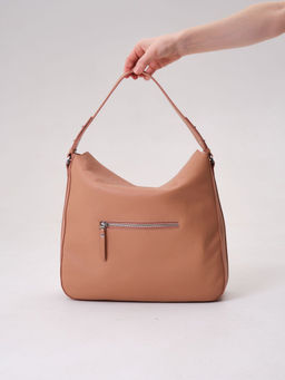 Сумка кожаная на плечо Azaro 30925 бежевая нуга