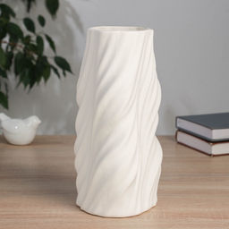 Ваза «Оскар», d=9 см, 25×11 см, керамика, белая
