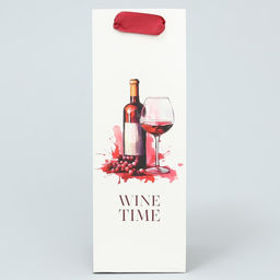 Пакет под бутылку Время винишка, 9 х 25 х 8.9 см - Дарите счастье фото 3