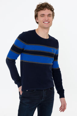 Erkek Lacivert Bisiklet Yaka Triko Kazak