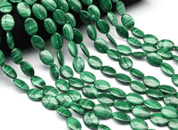 Бусины из малахита т.овал 13*18мм, 39см, 22 бусины Радуга камня