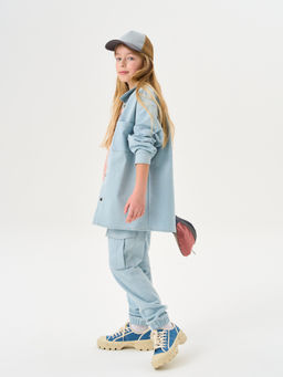 Рубашка джинсовая "Серо-голубой" 7+