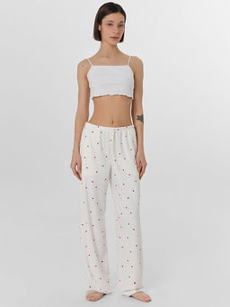 Брюки женские домашние велюровые с сердечками