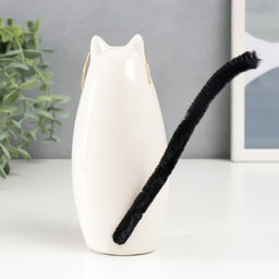 Фигурка керамика «Котик в очках с кучерявым животиком», 6.2×5.8×14 см