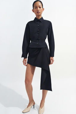 CAMISA PEPLUM BOTONES ZW COLLECTION / Negro - Zara фото 5