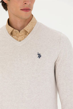 U. S. Polo Assn Мужской базовый свитер из каменного меланжа - U.s. polo assn фото 7