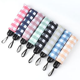 Зонт механический «Клетка», эпонж, 4 сложения, 8 спиц, R=48/55 см, d=96 см, МИКС