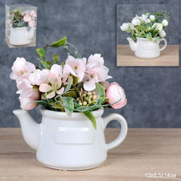 Цветочная композиция Букет гортензий 13х8,5х14 см / NW713/FLM-102 / (Желтый)