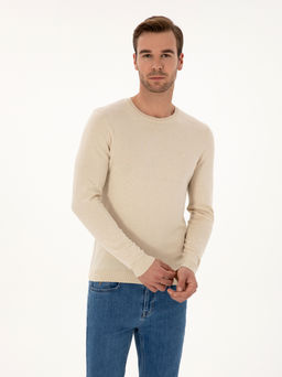 Bej Slim Fit Basic Kazak