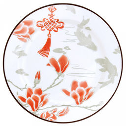 Благополучие Тарелка мелкая фарфоровая 152мм, обертовая деколь, отводка (Китай)