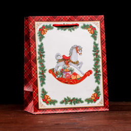 Цена за 2 шт. Пакет подарочный Новогодняя игрушка, 18 х 22,3 х 10 см - Simaland фото 3