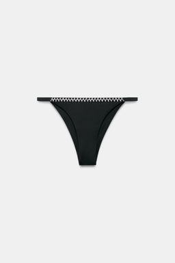BRAGUITA BIKINI CROCHET CONTRASTE / Negro - Zara фото 5