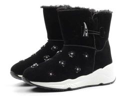 04-HW872-1 BLACK Дутики женские зимние (искусственные материалы)