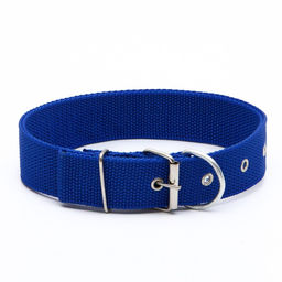 Ошейник клепаный, 48,5 х 3 см, ОШ 31-40 см, полиэстер, синий - Пижон фото 2