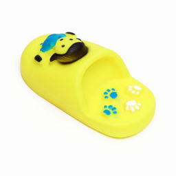 Игрушка пищащая Тапок для собак, 10 см, жёлтая - Пижон фото 2