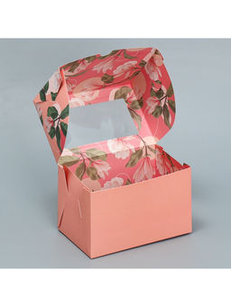 Цена за 5 шт. Коробка для капкейков, кондитерская упаковка двухсторонняя, 2 ячейки, «Вдохновляй красотой», 16×10×10 см