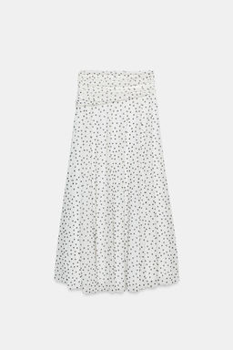 FALDA LARGA LUNARES / Blanco / Negro - Zara фото 7