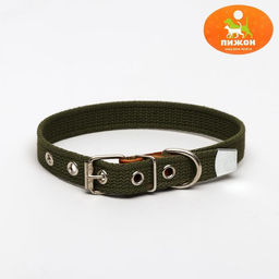 Ошейник брезентовый однослойный, 50 х 2 см, ОШ 25-35 см, хаки