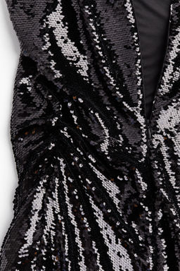 Vestido de lentejuelas con hombreras - H&m фото 10