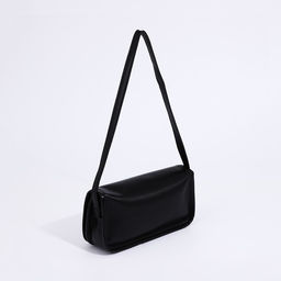 Сумка женская мессенджер на клапане, 23×6.5×12 см, чёрная