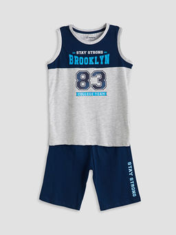 Bisiklet Yaka Erkek ?ocuk ?ortlu Pijama Tak?m?