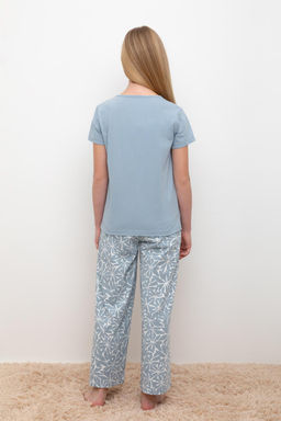 КБ 2827/пыльно-синий,блики на воде пижама для дев