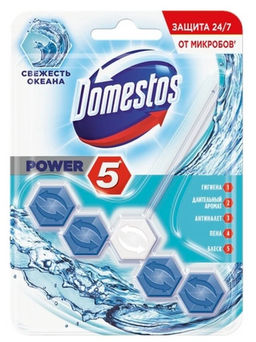 ДОМЕСТОС блок д/очищения унитаза 55гр Свежесть Океана
