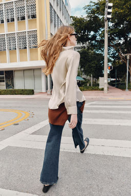 ASYMMETRIC HEM SATIN SHIRT - Zara фото 3