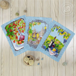 Полотенце вафельное 48х62см "Провинция", 171г/м2, хлопок 100%, комплект 3шт, "Домашняя мода" (Россия)