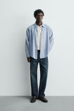 CAMISA VOILE ALGOD?N / Celeste