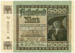 Банкнота 5000 марок 1922 года Германия