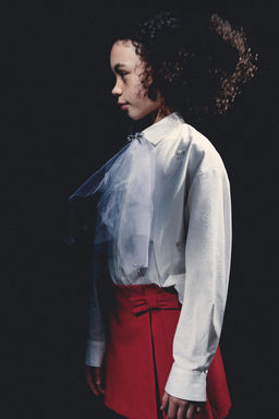 CROPPED SHIRT WITH JEWEL BOWS - Zara фото 5