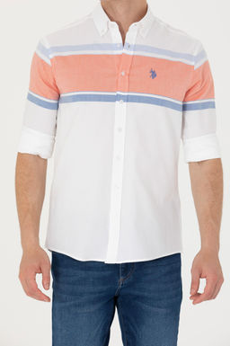 U. S. Polo Assn / Мужская белая рубашка с длинным рукавом - U.s. polo assn фото 6