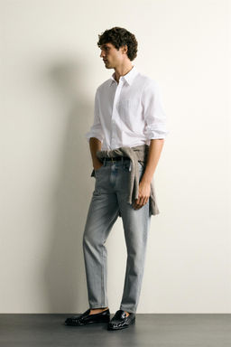 JEANS SLIM TAPERED FIT / Azul / Verde - Zara фото 4