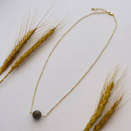 Кулон на цепочке из Лабрадора 38 см +