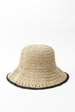 CONTRAST WOVEN BUCKET HAT - Zara фото 3